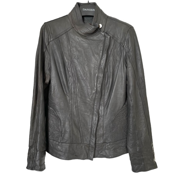 Danier Italian Leather Jacket Coat, Dark Grey, Women’s Size XS - Picture 1 of 10